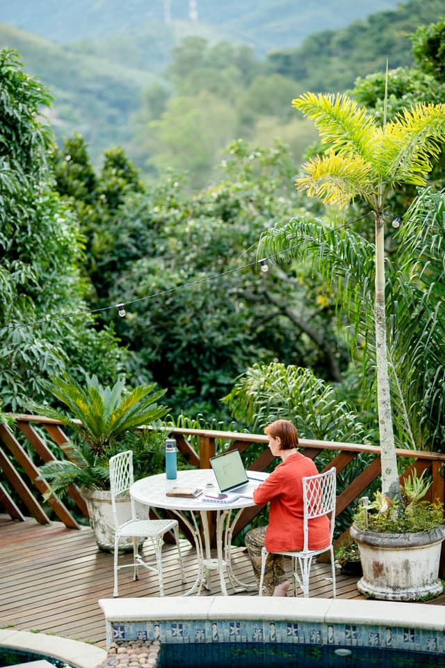 Freelancer working on laptop